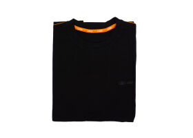 T-Shirt "Lada" - schwarz mit Schulterstreifen - Größe L