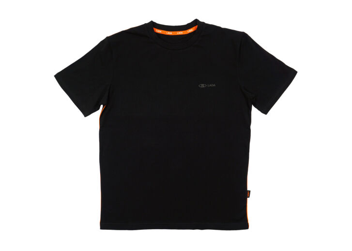 T-Shirt "Lada" - schwarz mit Schulterstreifen - Größe M