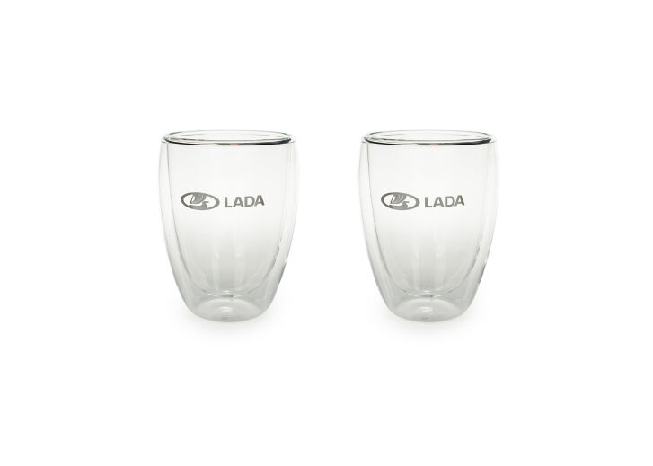Satz Trinkgläser (2 Stück) - Glas mit Aufdruck "Lada" - Klar
